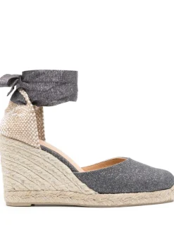 Castaner Scarpa Grigio Donna Espadrillas Carina Effetto Lurex