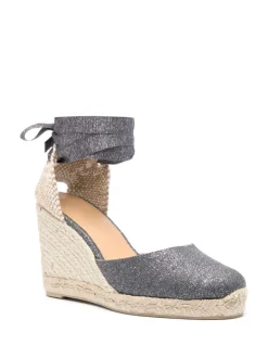 Castaner Scarpa Grigio Donna Espadrillas Carina Effetto Lurex