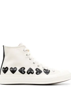 Comme Des Garcons Play Scarpe Beige Uomo Alte Chuck 70