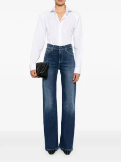 Dondup Jeans Blu Donna Amber Gamba Ampia