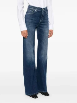Dondup Jeans Blu Donna Amber Gamba Ampia