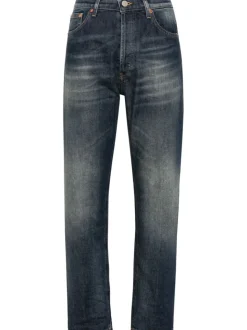 Dondup Jeans Blu Donna Gamba Dritta Sbaffature