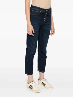 Dondup Jeans Blu Donna Koons Bottoni Gioiello