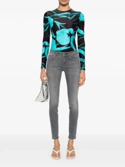 Dondup Jeans Blu Donna Monroe Skinny Chiaro