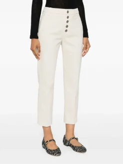 Dondup Pantalone Bianco Donna Nima Bottoni a Vista