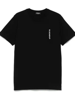 Dondup Uomo T-shirt Nero Stampa Logo Verticale