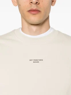 Drole De Monsieur Felpa Grigio Uomo Stampa Not From Paris Madame