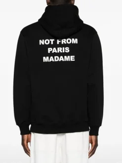 Drole De Monsieur Felpa Nero Uomo Cappuccio Not From Paris Madame