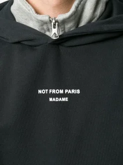 Drole De Monsieur Felpa Nero Uomo Cappuccio Not From Paris Madame