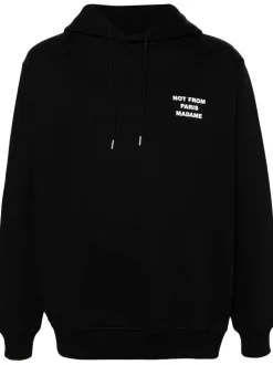 Drole De Monsieur Felpa Nero Uomo Cappuccio Not From Paris Madame