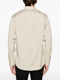 Dsquared2 Camicia Beige Uomo Motivo Logo Baseball