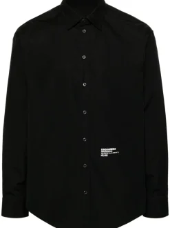 Dsquared2 Camicia Nero Uomo Logo Coordinate