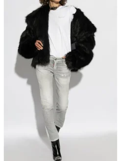 Dsquared2 T-shirt Bianco Donna Logo Strass