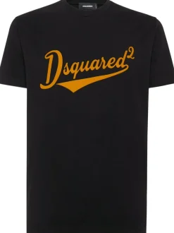 Dsquared2 T-shirt Nero Uomo Logo Stile Baseball