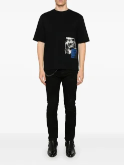 Dsquared2 T-shirt Nero Uomo Stampa Urlo