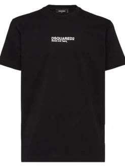 Dsquared2 T-shirt Nero Uomo Logo Sweat and Tears