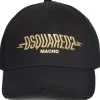 Dsquared2 Uomo Cappellino Nero Ricamo Macho