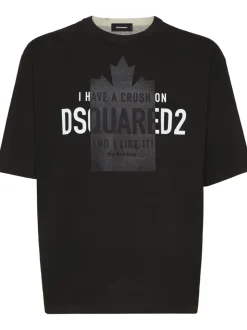 Dsquared2 Uomo T-shirt Nero I have a crush on