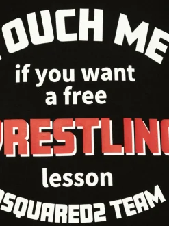 Dsquared2 Uomo T-shirt Nero Wrestling