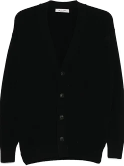 Fileria Cardigan Nero Uomo Maniche Lunghe