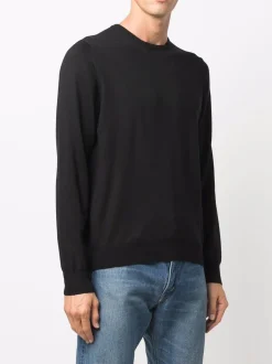 Fileria Maglia Nero Uomo Girocollo Lana