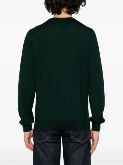 Fileria Maglia Verde Uomo Girocollo Lana