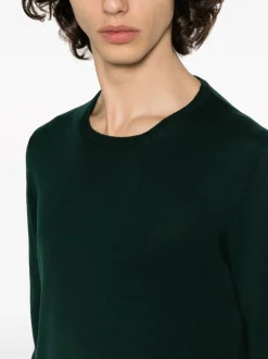 Fileria Maglia Verde Uomo Girocollo Lana