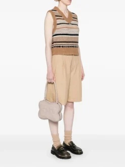 Ganni Borsa Grigio Donna Butterfly a Manico Singolo