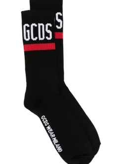 Gcds Calze Nero Unisex Logo