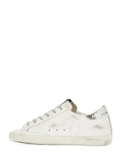 Golden Goose Super-Star Donna Scarpe Bianco-Argento