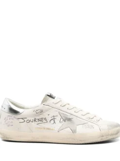 Golden Goose Super-Star Uomo Scarpa Bianco-Argento