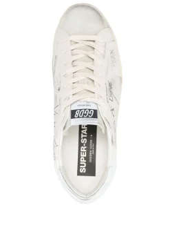 Golden Goose Super-Star Uomo Scarpa Bianco-Argento