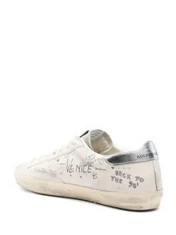 Golden Goose Super-Star Uomo Scarpa Bianco-Argento