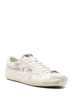 Golden Goose Super-Star Uomo Scarpa Bianco-Argento