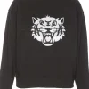 Kenzo Donna Felpa Nero Girocollo Happy Tiger
