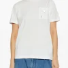 Kenzo Donna T-shirt Bianco Tasca Applicata