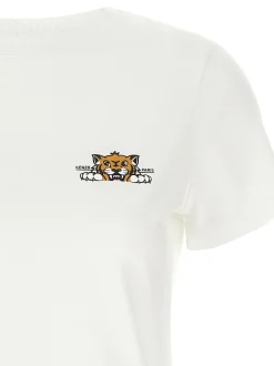Kenzo Donna T-shirt Bianco Happy Tiger