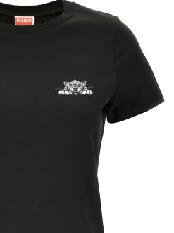 Kenzo Donna T-shirt Nero Micro Happy Tiger
