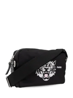 Kenzo Uomo Borsa Nero Ricamo Happy Tiger