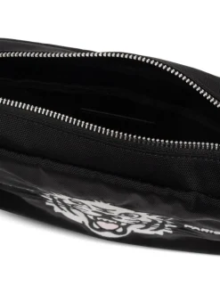 Kenzo Uomo Borsa Nero Ricamo Happy Tiger
