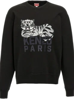 Kenzo Uomo Felpa Nero Happy Tiger