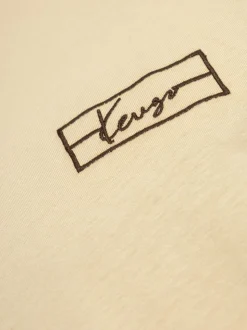 Kenzo Uomo T-shirt Beige Ricamo Logo Signature