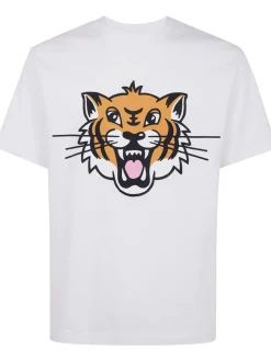 Kenzo Uomo T-shirt Bianco Happy Tiger