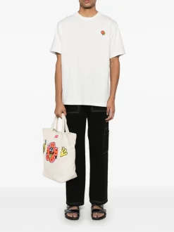 Kenzo Uomo T-shirt Bianco Micro Fiore Boke