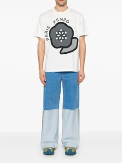 Kenzo Uomo T-shirt Bianco Fiore Pop
