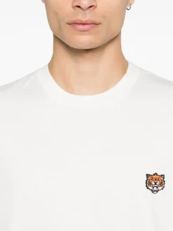 Kenzo Uomo T-shirt Bianco Tiger Crest