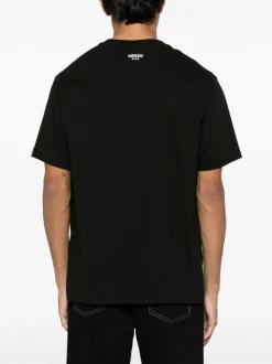 Kenzo Uomo T-shirt Nero Micro Fiore Boke