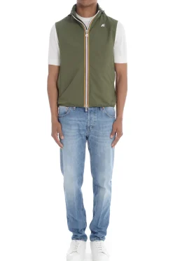 K-way Gilet Verde Cipresso Uomo Valen Stretch Dot