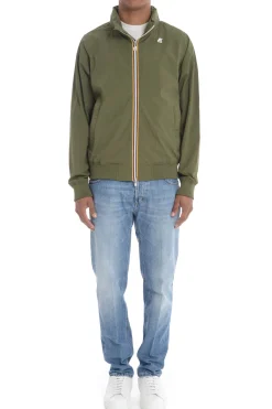 K-way Giubbotto Verde Cipresso Uomo Amaury Stretch Nylon Jersey