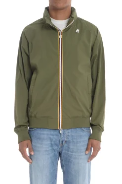 K-way Giubbotto Verde Cipresso Uomo Amaury Stretch Nylon Jersey